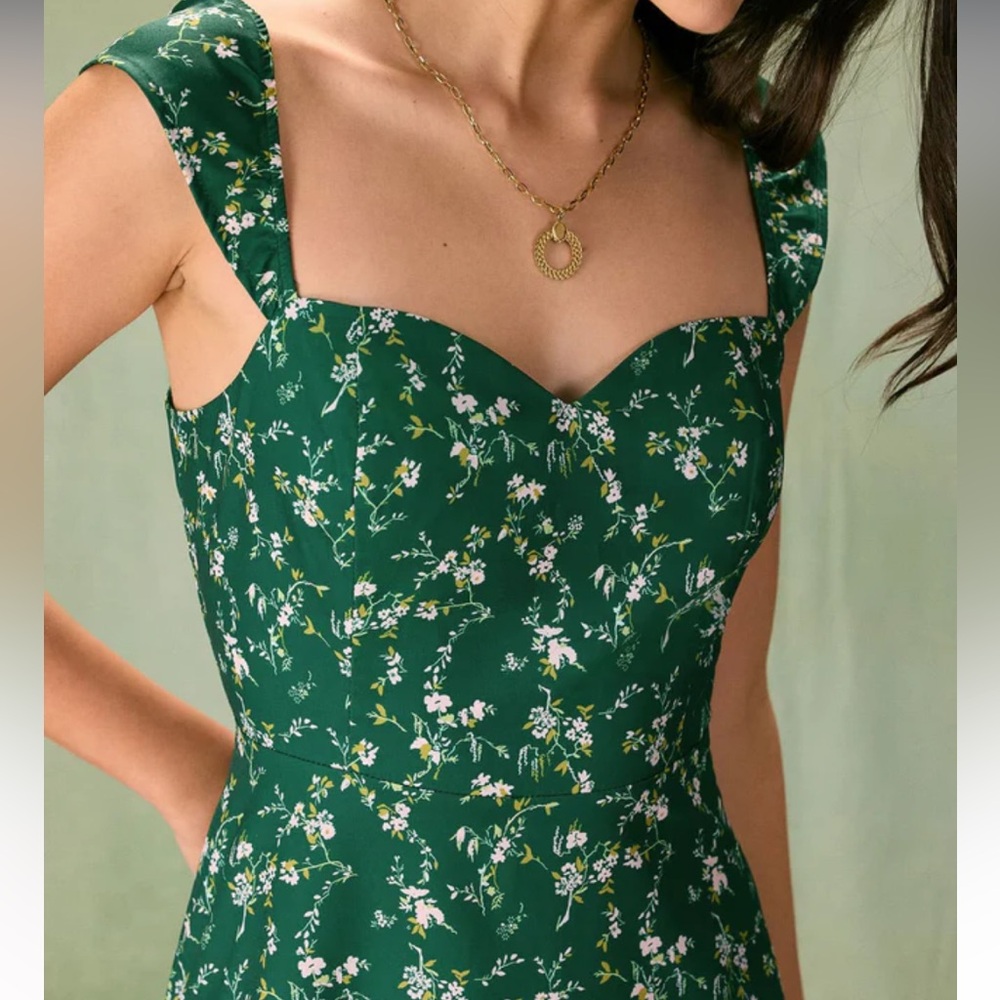 Rihoas green Floral Midi Dress - Picture 4 of 5